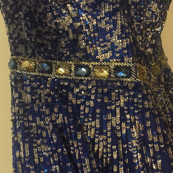 Sherri Hill Blue Prom Dress - Picture 4 of 6